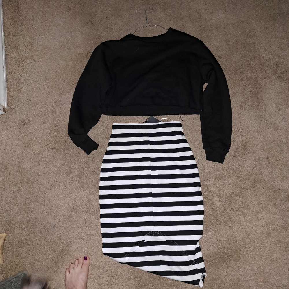 striped midi skirt
